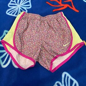 Nike Kids Floral Running Shorts - Pink and Yellow